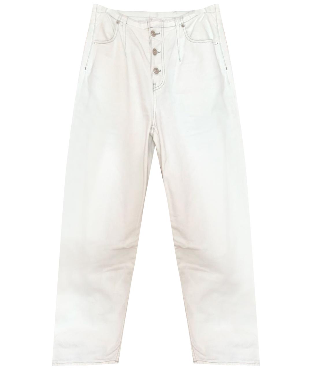MM6 MAISON MARGIELA Белые хлопковые прямые джинсы, фото 1