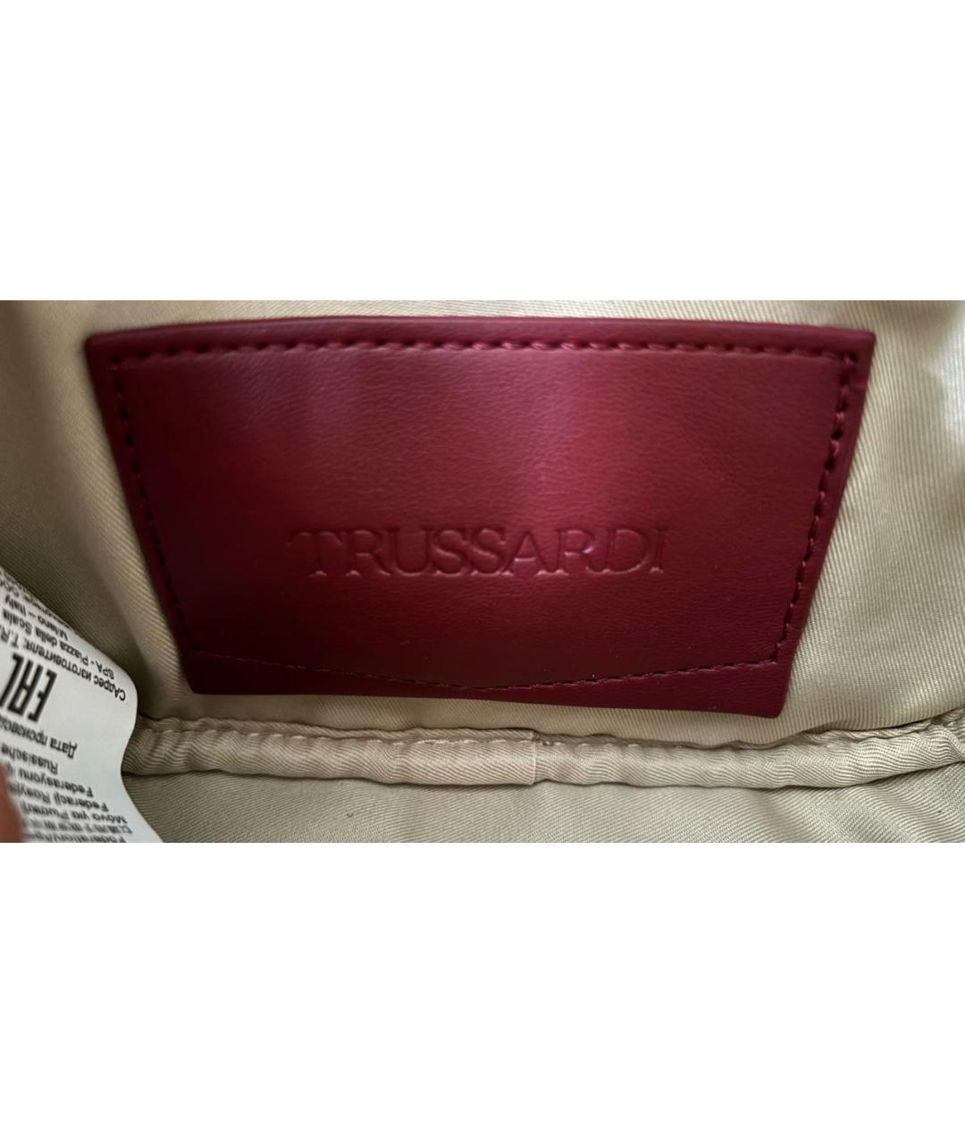 TRUSSARDI Бордовая поясная сумка из искусственной кожи, фото 3