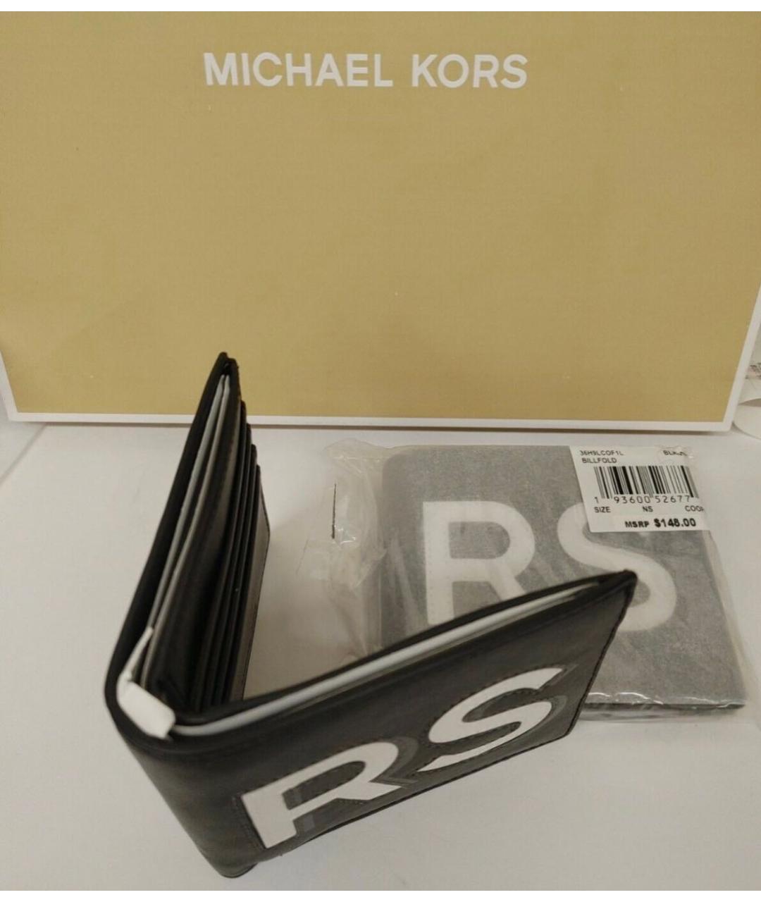 MICHAEL KORS Черный кожаный кошелек, фото 4