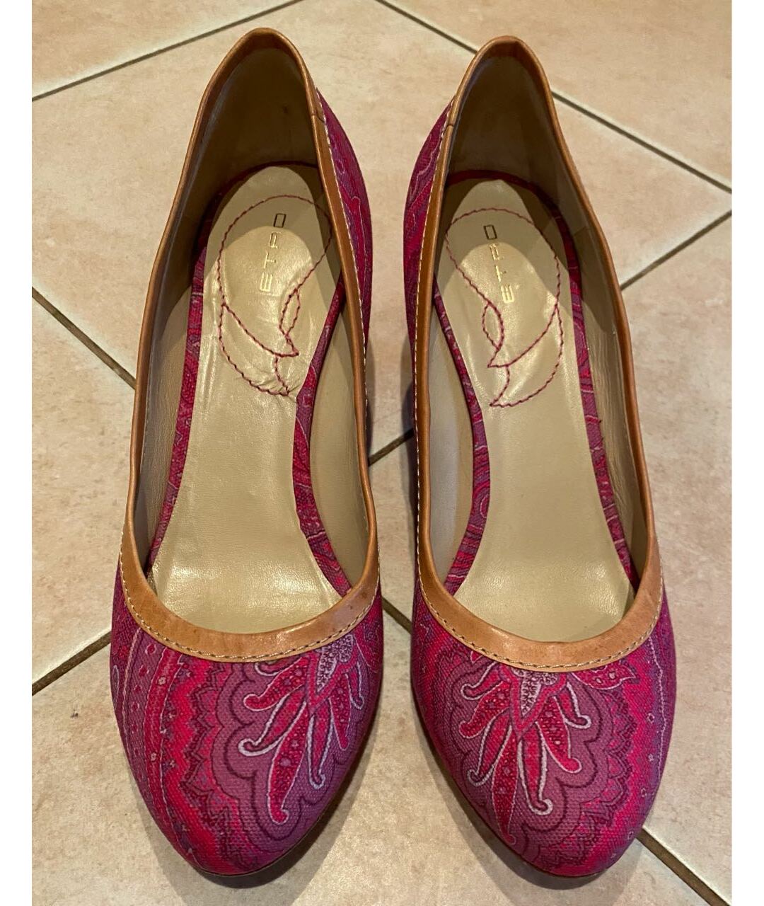 ETRO Розовые текстильные туфли, фото 2