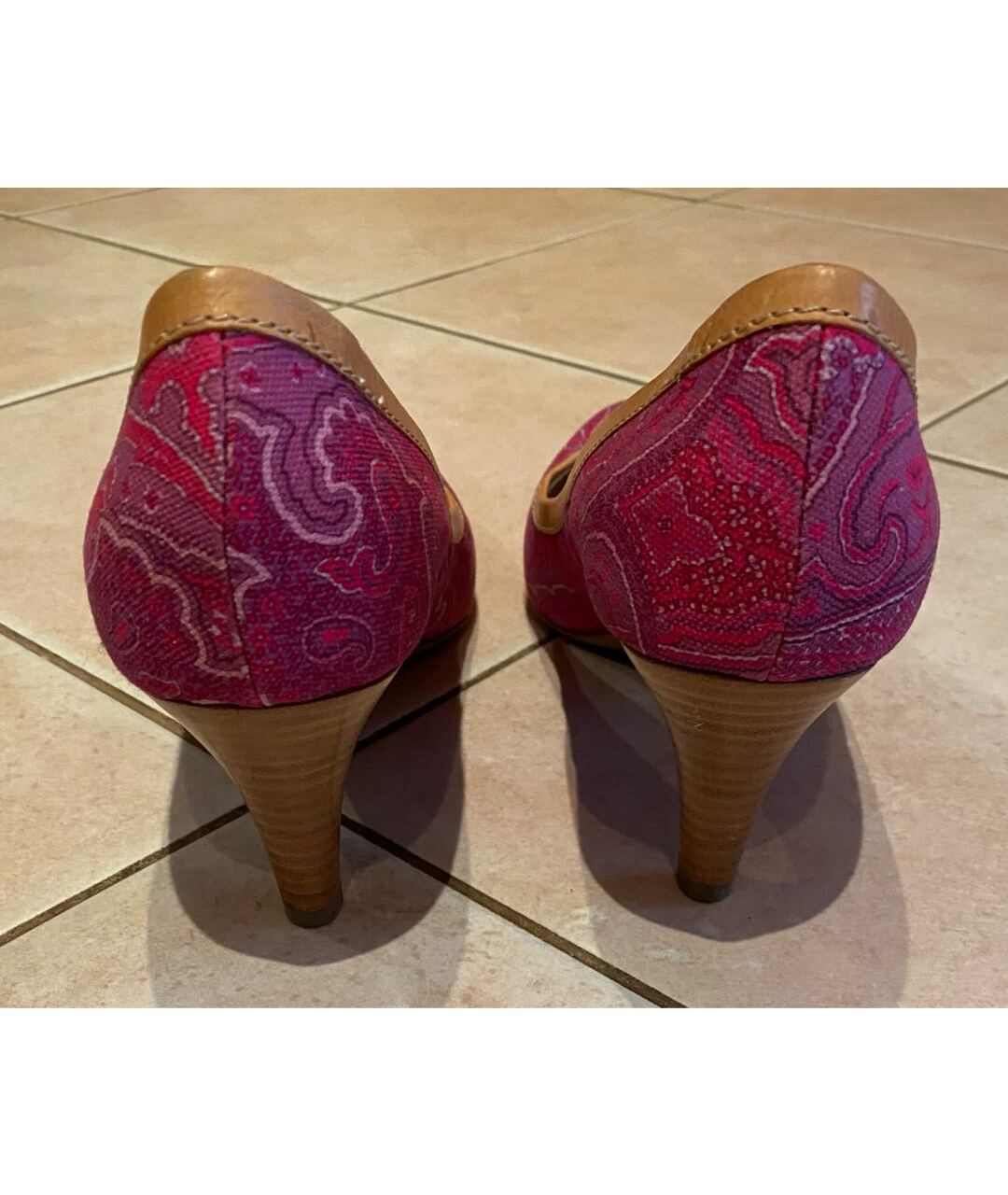 ETRO Розовые текстильные туфли, фото 4