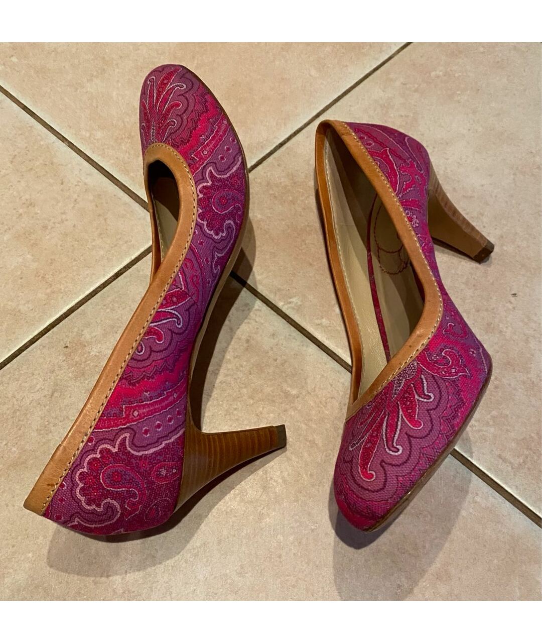 ETRO Розовые текстильные туфли, фото 8