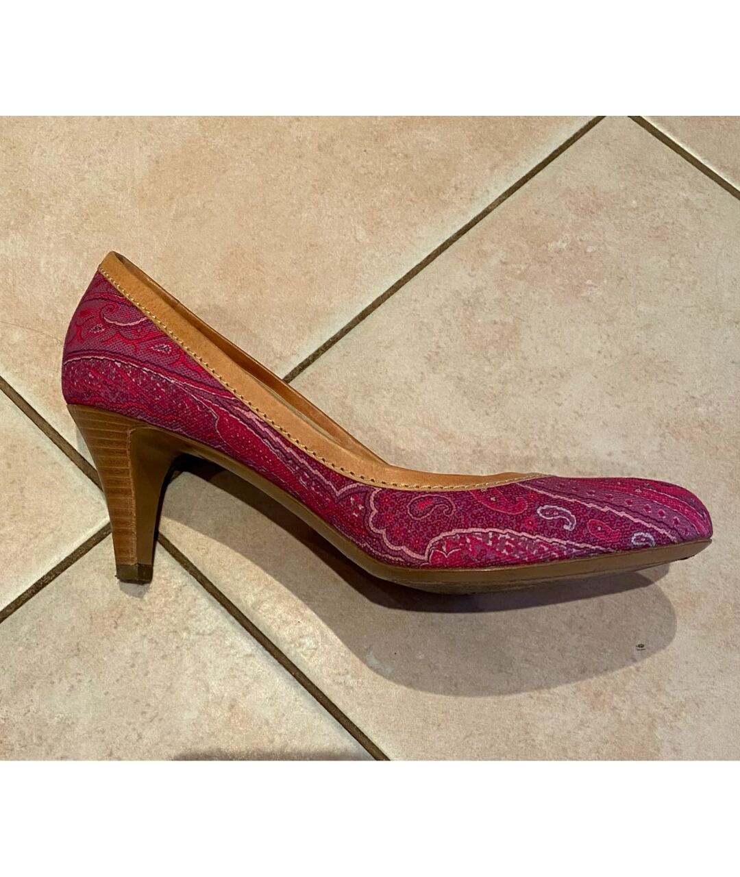 ETRO Розовые текстильные туфли, фото 9