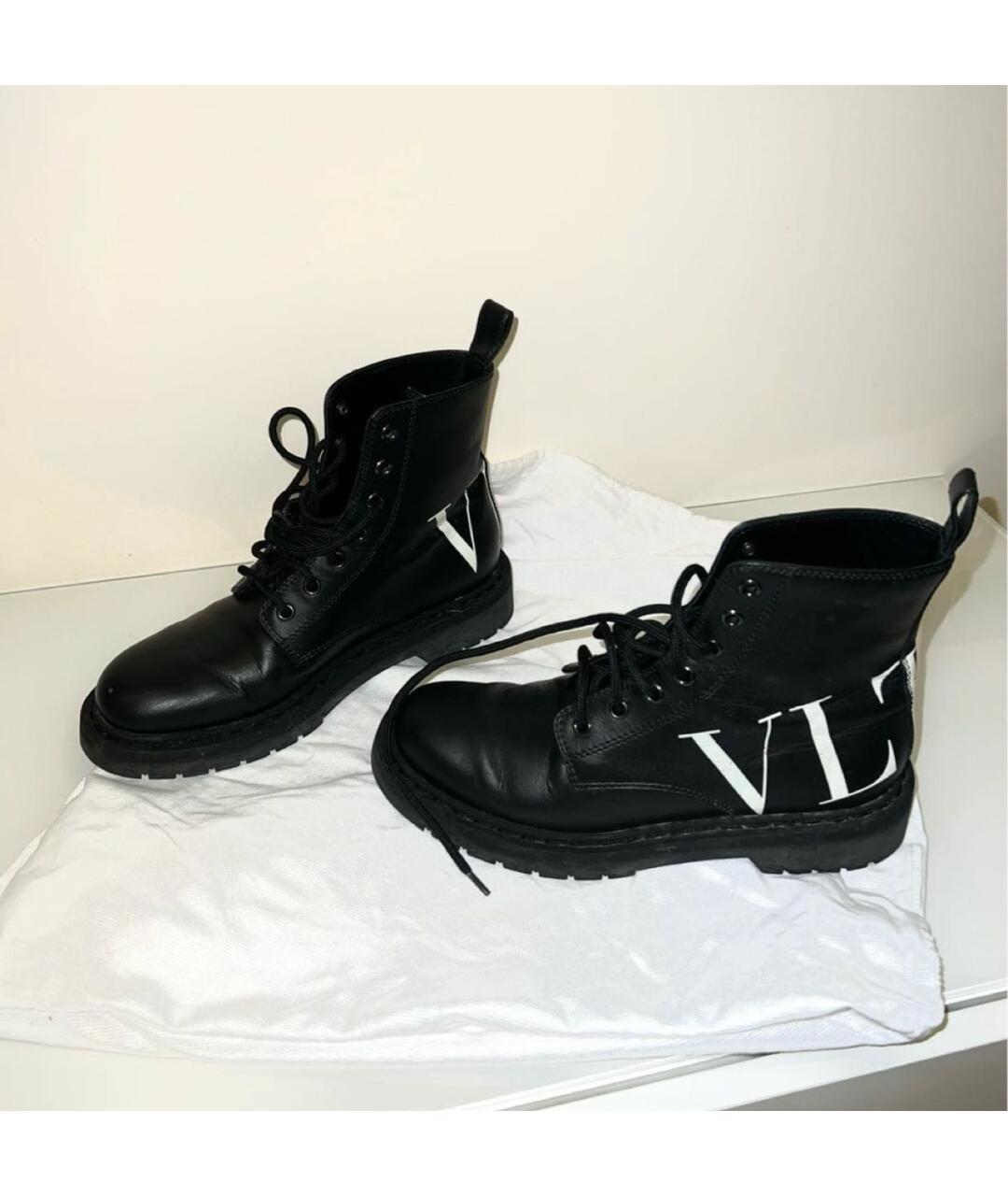 VALENTINO Черные кожаные ботинки, фото 3