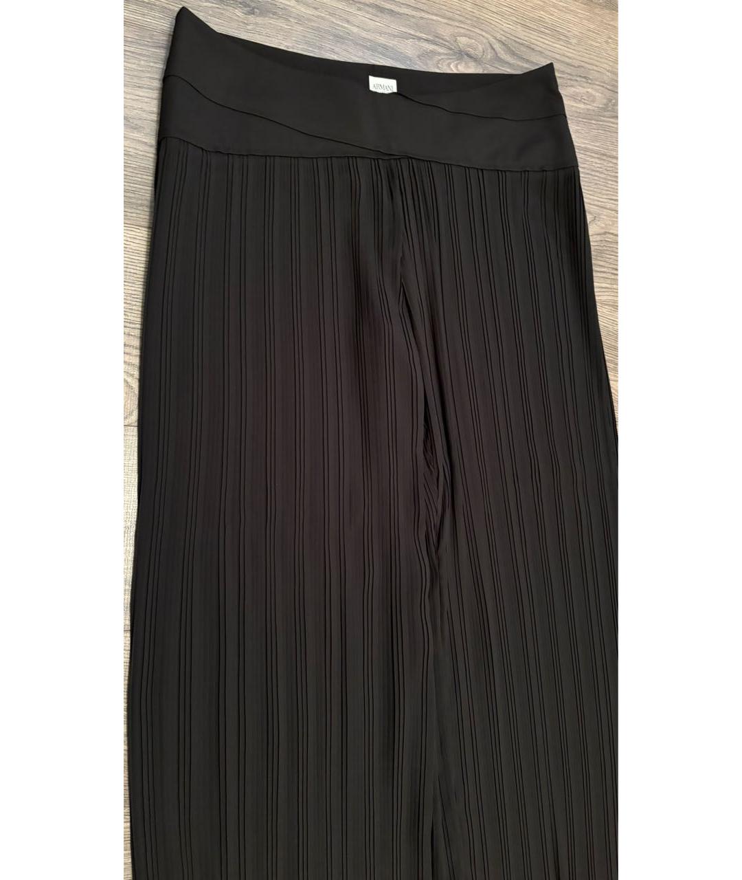 ARMANI COLLEZIONI Черные полиэстеровые брюки широкие, фото 2