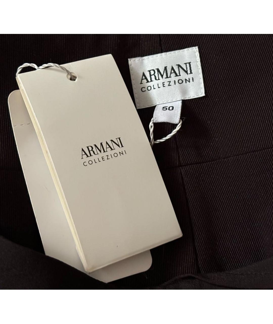 ARMANI COLLEZIONI Черные полиэстеровые брюки широкие, фото 5