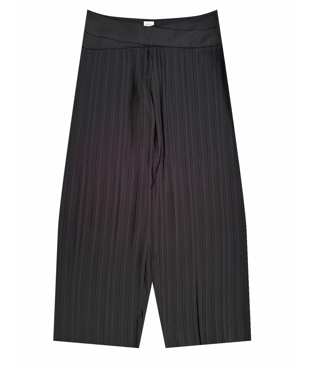 ARMANI COLLEZIONI Черные полиэстеровые брюки широкие, фото 1