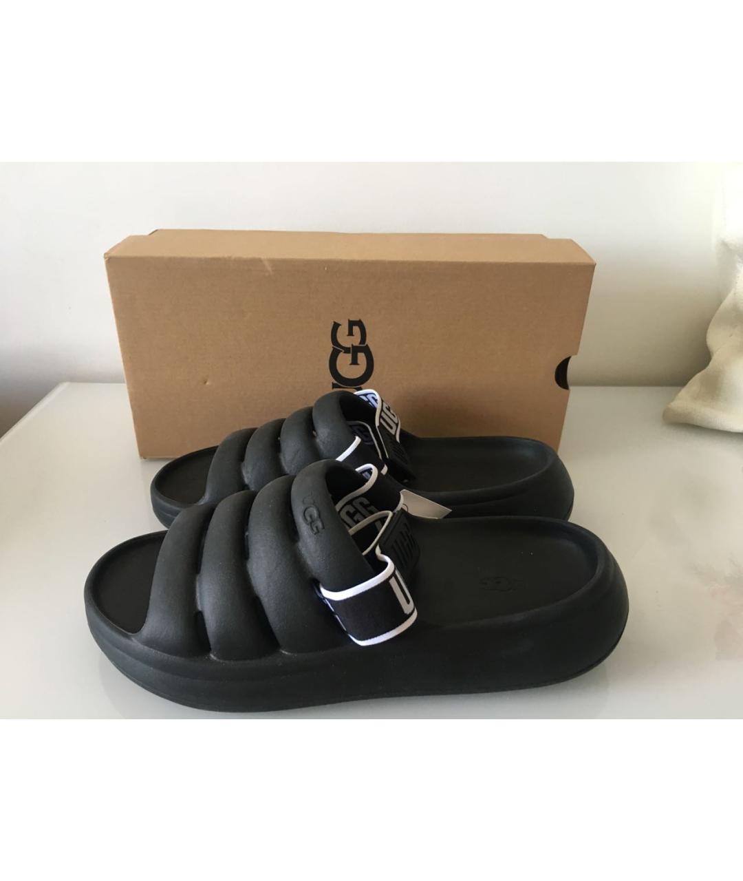 UGG AUSTRALIA Черные синтетические сандалии, фото 6