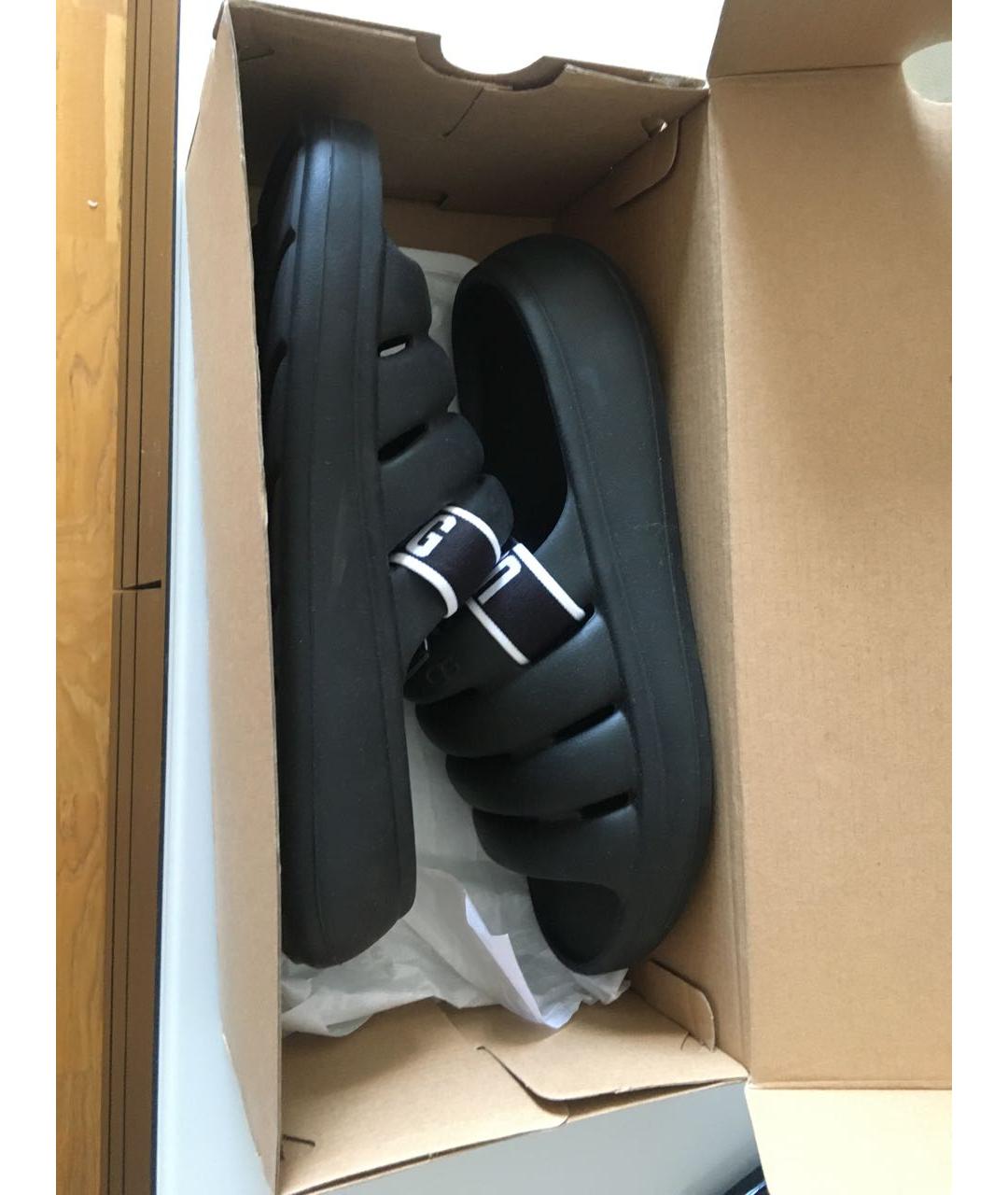 UGG AUSTRALIA Черные синтетические сандалии, фото 4
