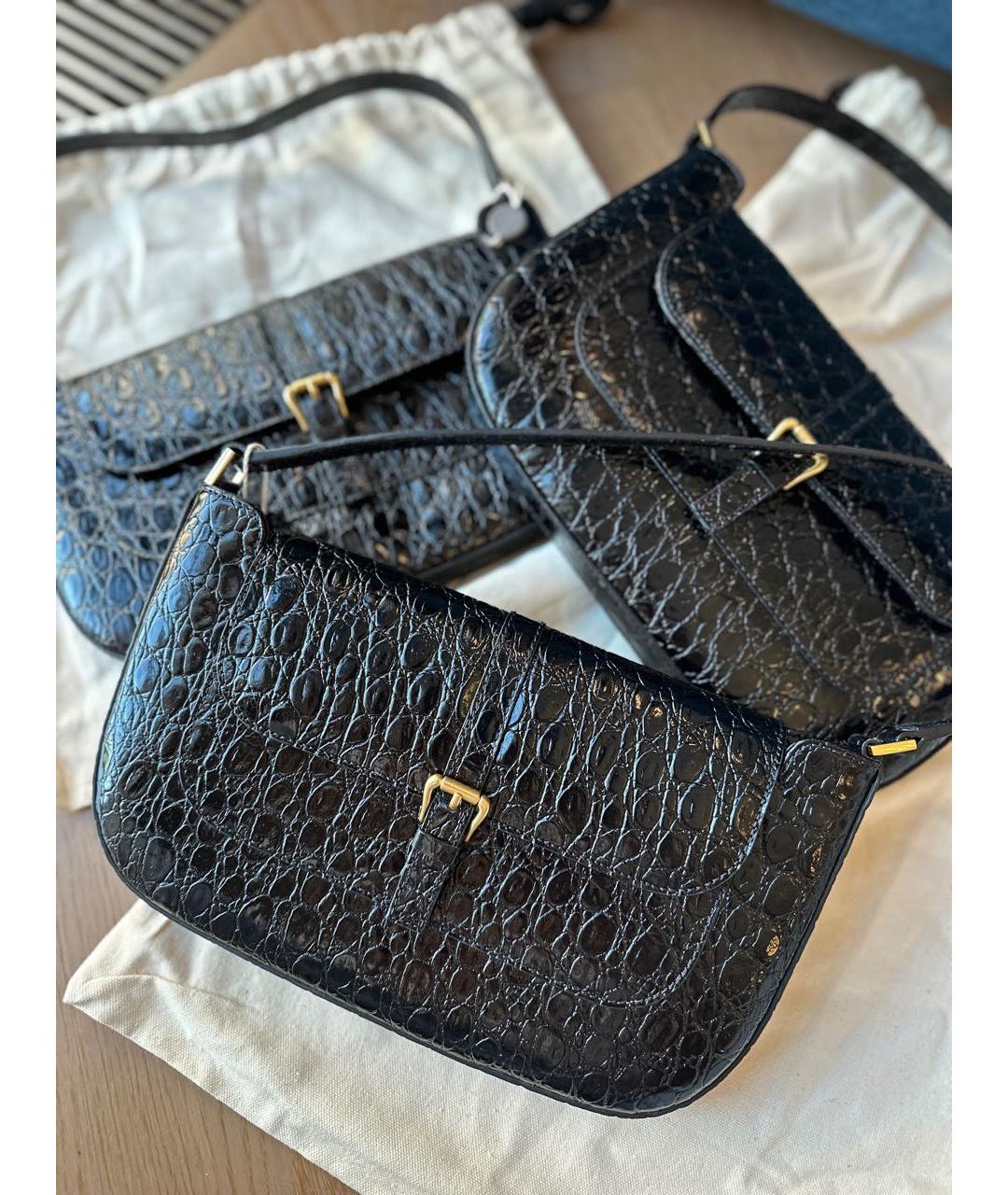 BY FAR Черная кожаная сумка с короткими ручками, фото 7