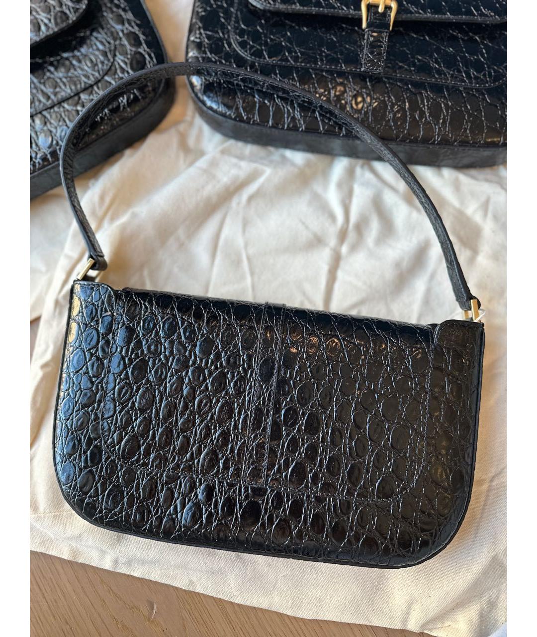 BY FAR Черная кожаная сумка с короткими ручками, фото 3