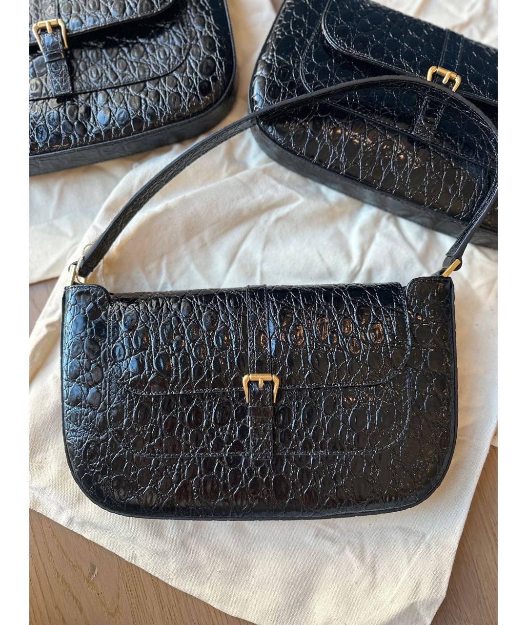 BY FAR Черная кожаная сумка с короткими ручками, фото 2