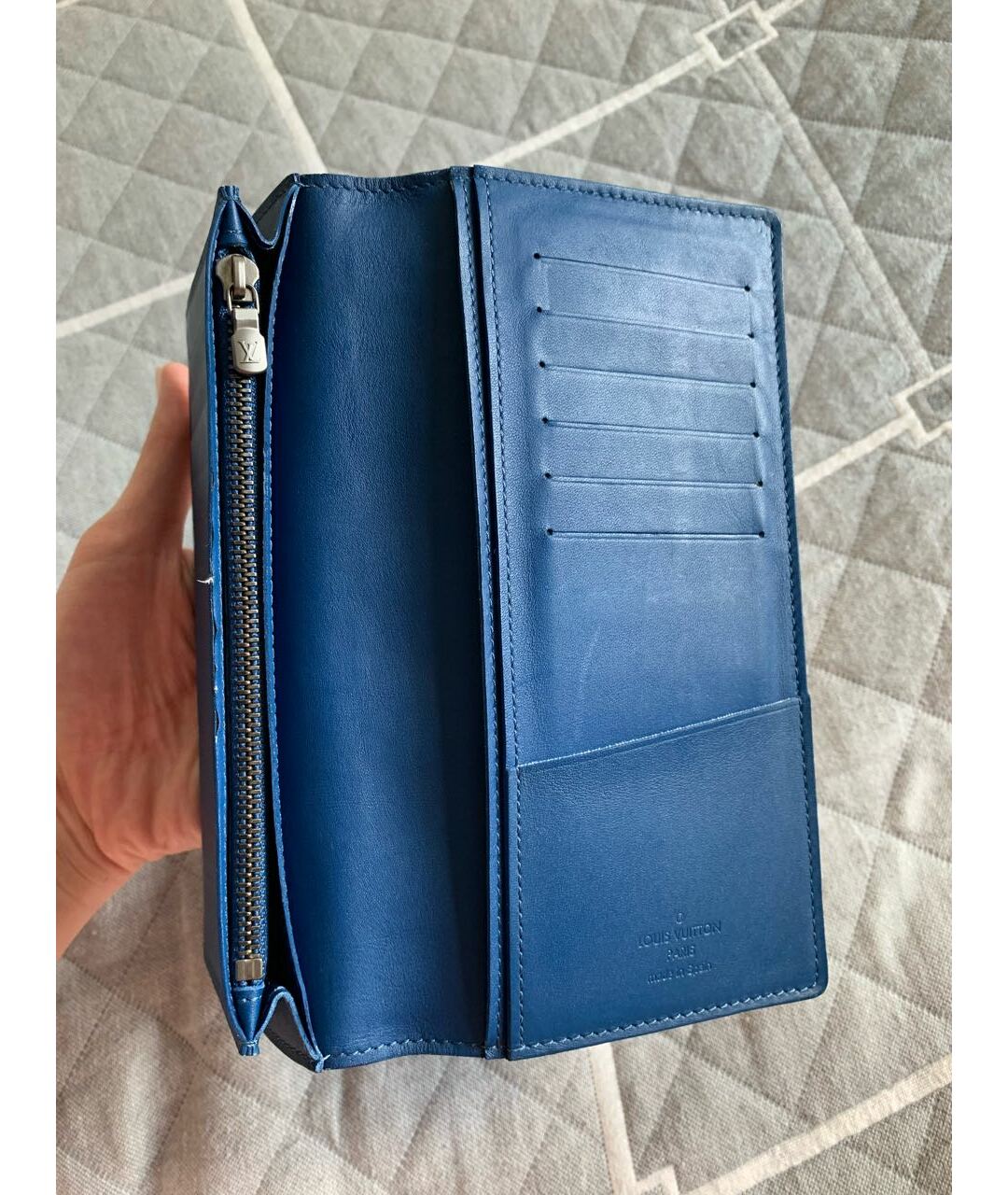 LOUIS VUITTON PRE-OWNED Синий кожаный кошелек, фото 3