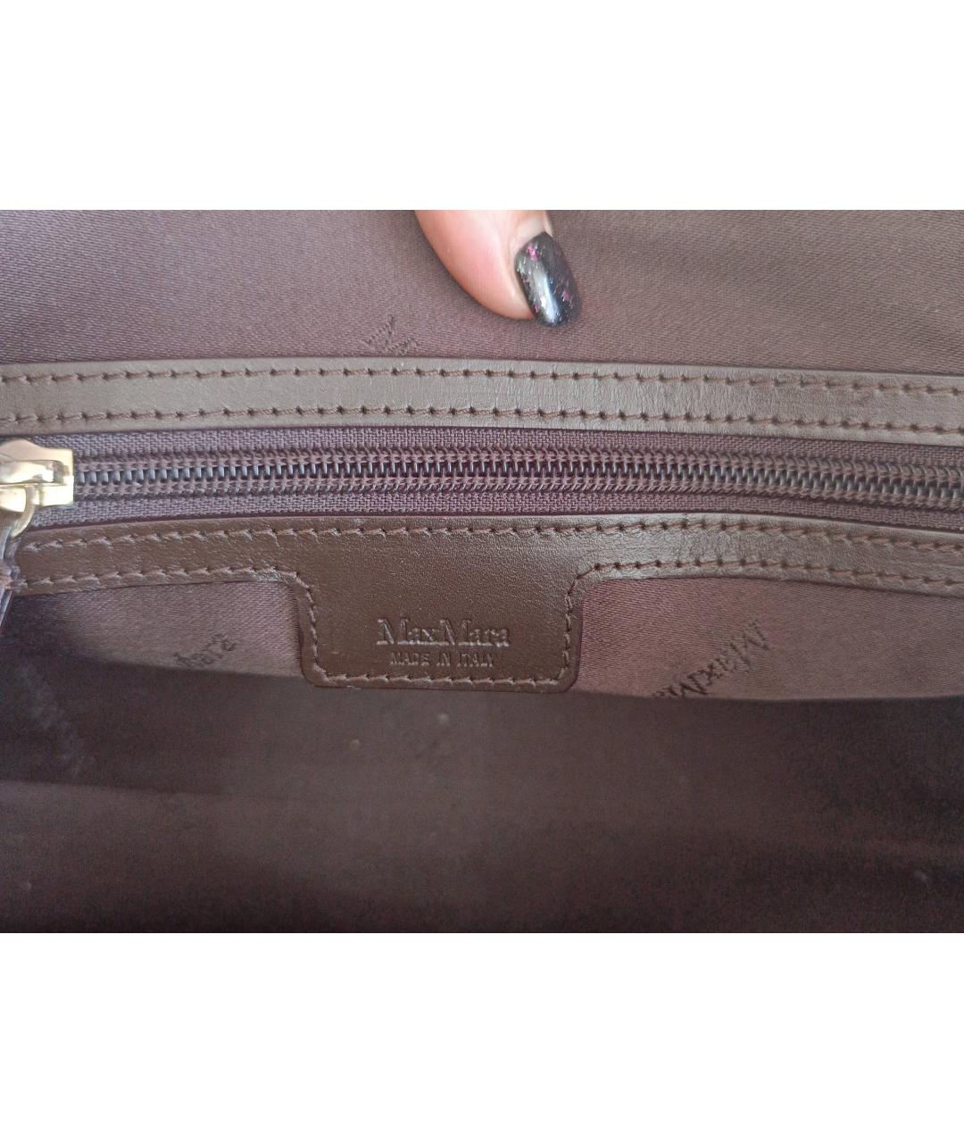MAX MARA Бордовая кожаная сумка с короткими ручками, фото 7