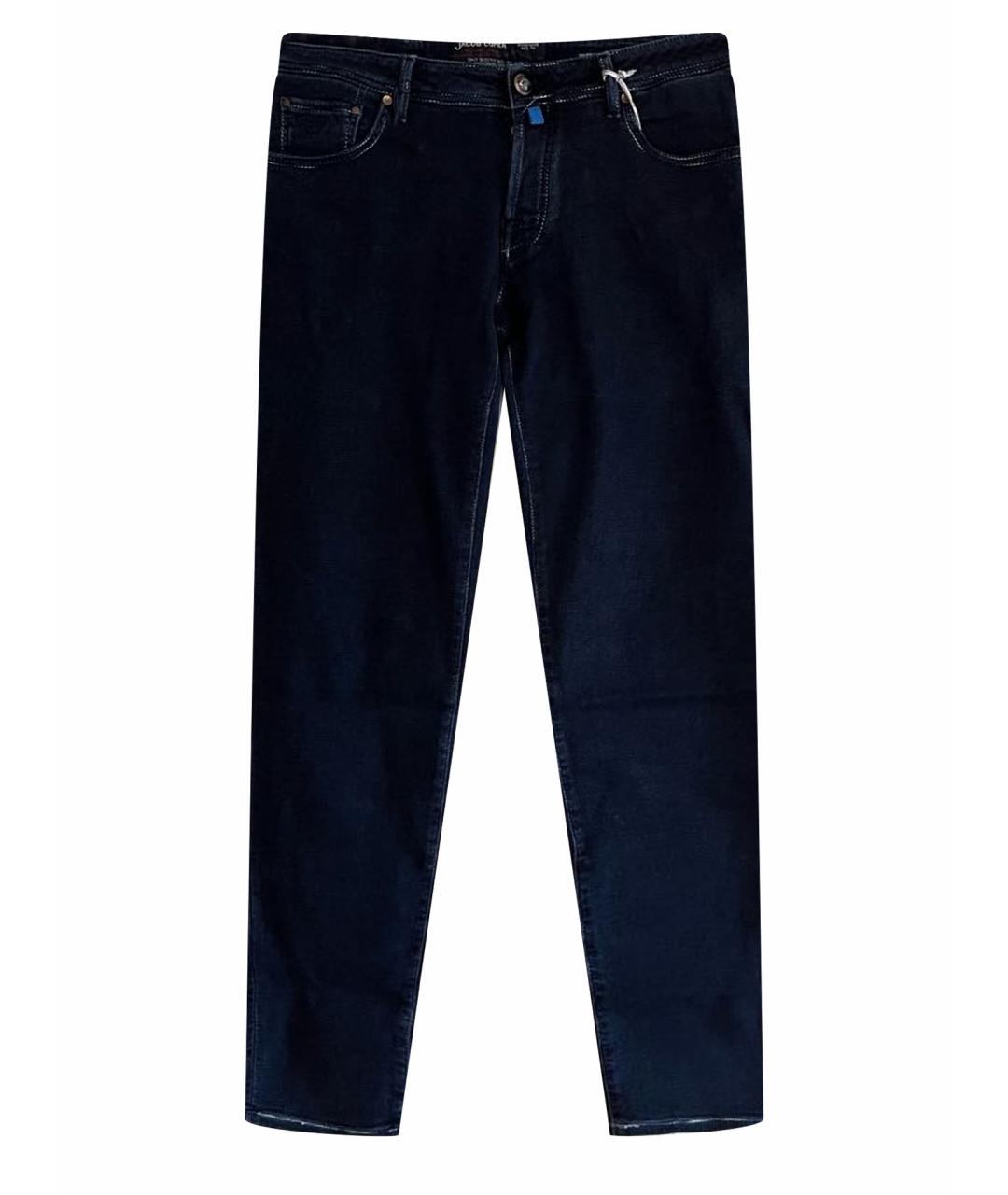 JACOB COHEN Темно-синие хлопко-эластановые джинсы, фото 1