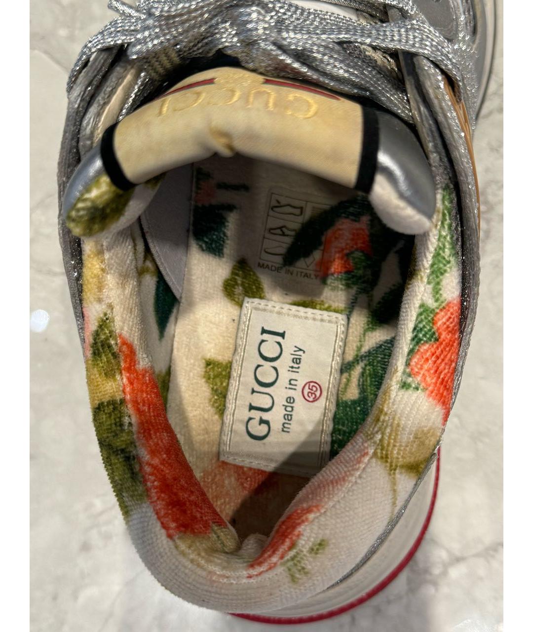 GUCCI Серебряные кроссовки, фото 6