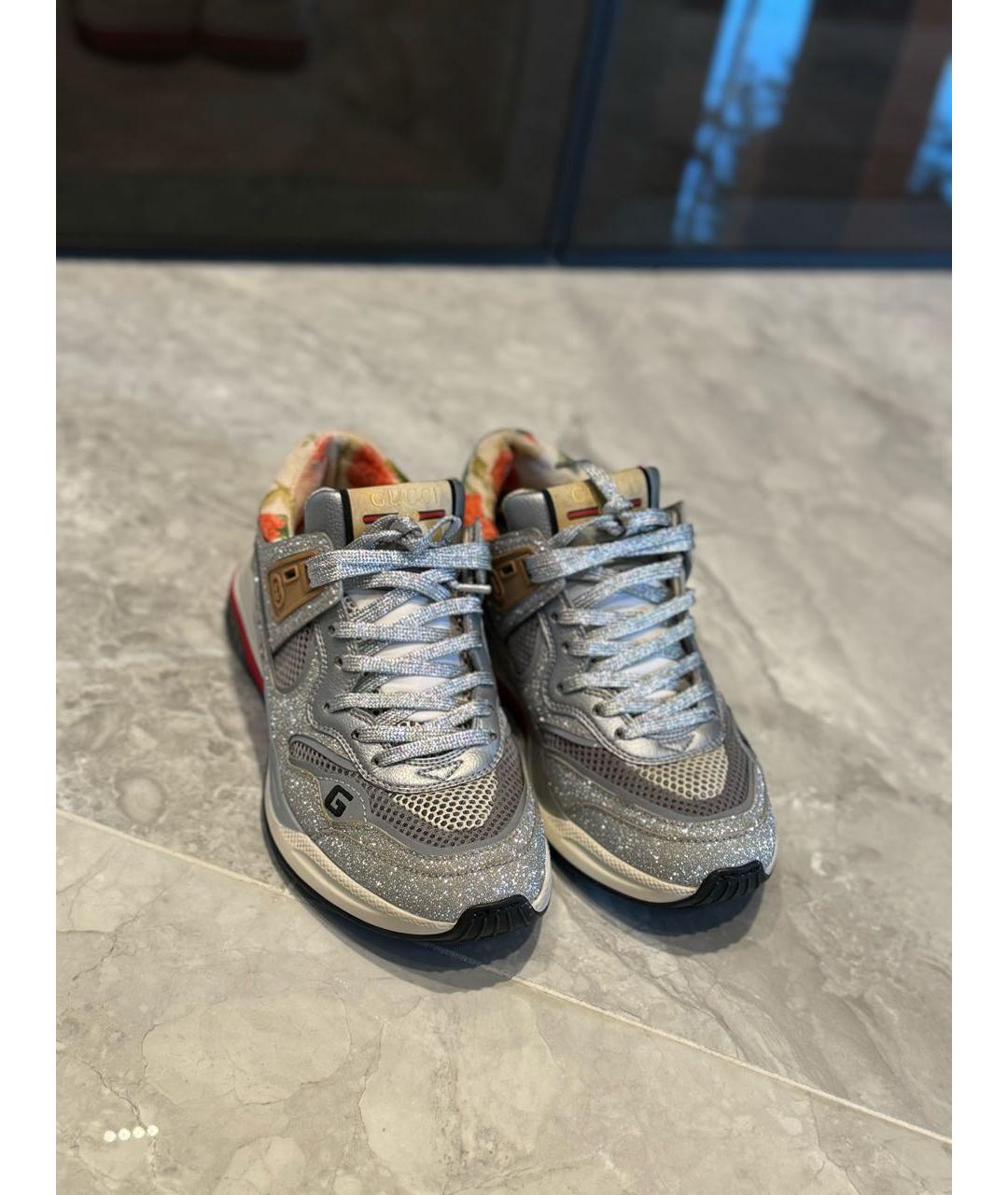 GUCCI Серебряные кроссовки, фото 4