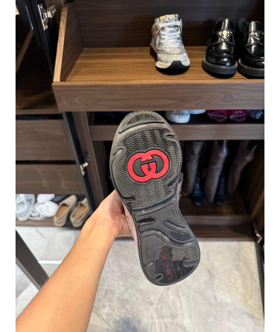 GUCCI Серебряные кроссовки, фото 7