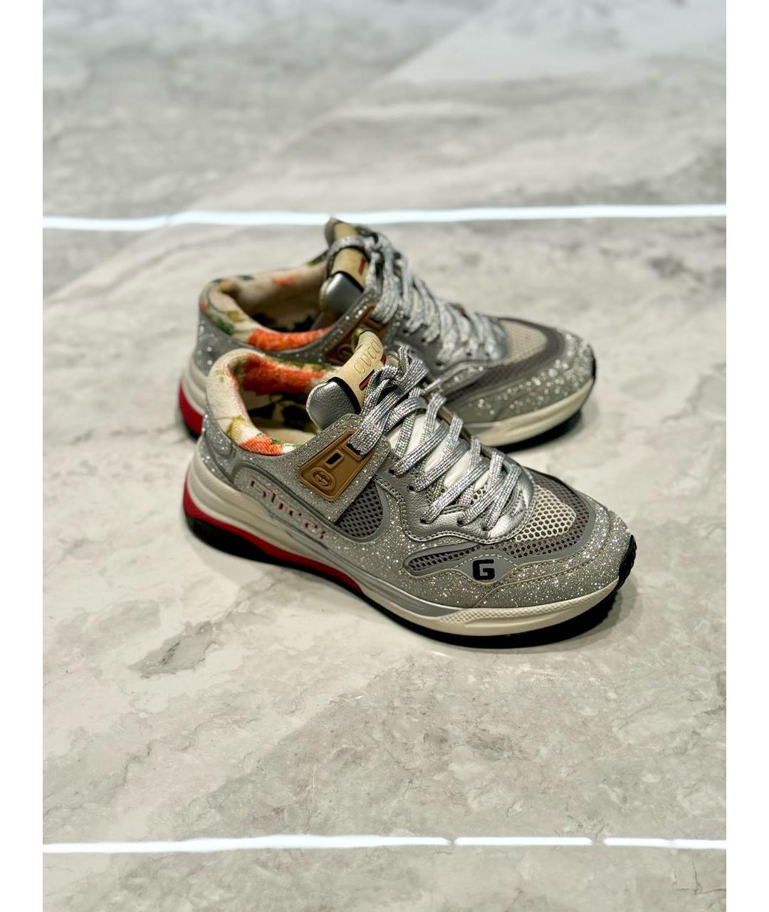 GUCCI Серебряные кроссовки, фото 2