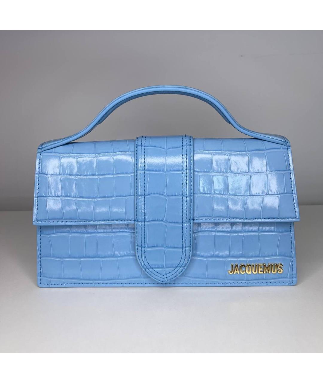 JACQUEMUS Голубая кожаная сумка через плечо, фото 2