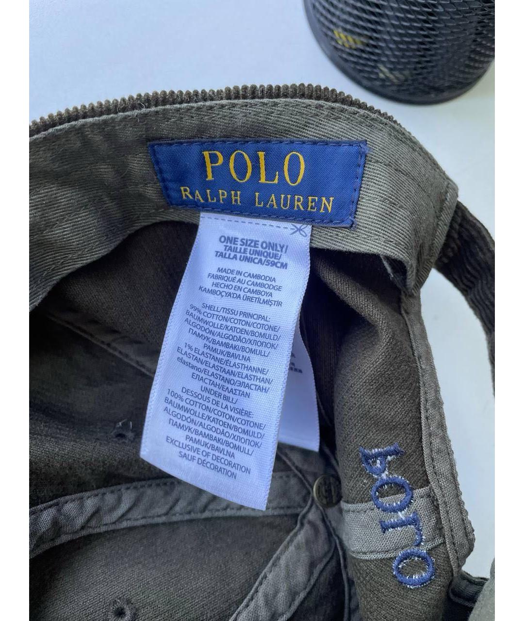 POLO RALPH LAUREN Коричневая хлопковая кепка/бейсболка, фото 4