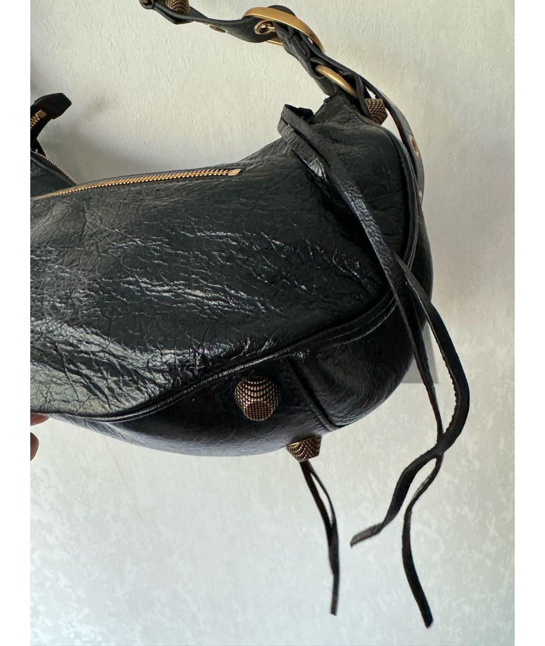 BALENCIAGA Черная кожаная сумка через плечо, фото 5