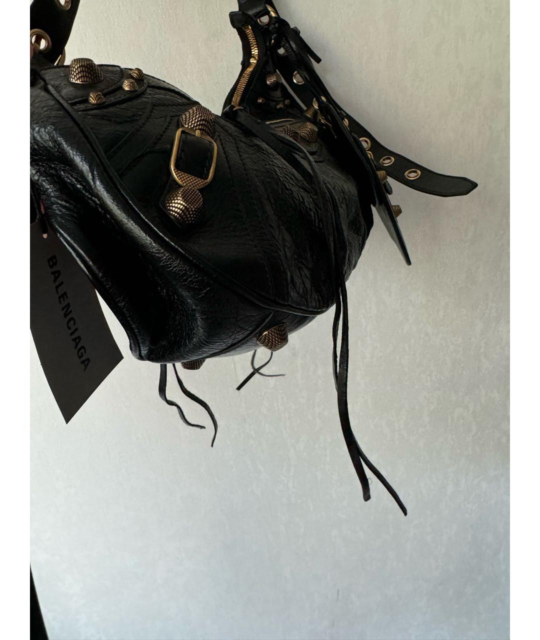 BALENCIAGA Черная кожаная сумка через плечо, фото 6