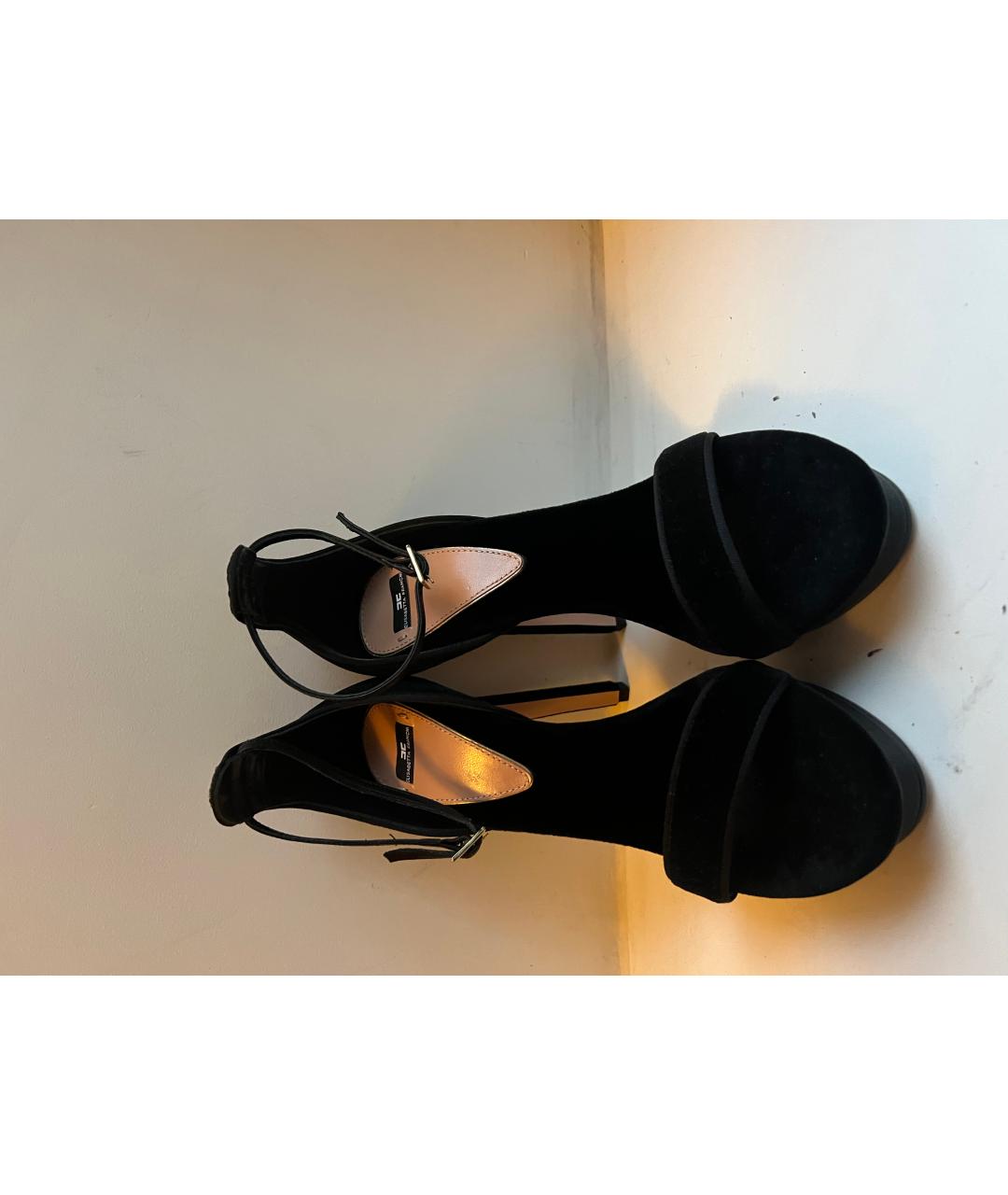 ELISABETTA FRANCHI Черные бархатные туфли, фото 2