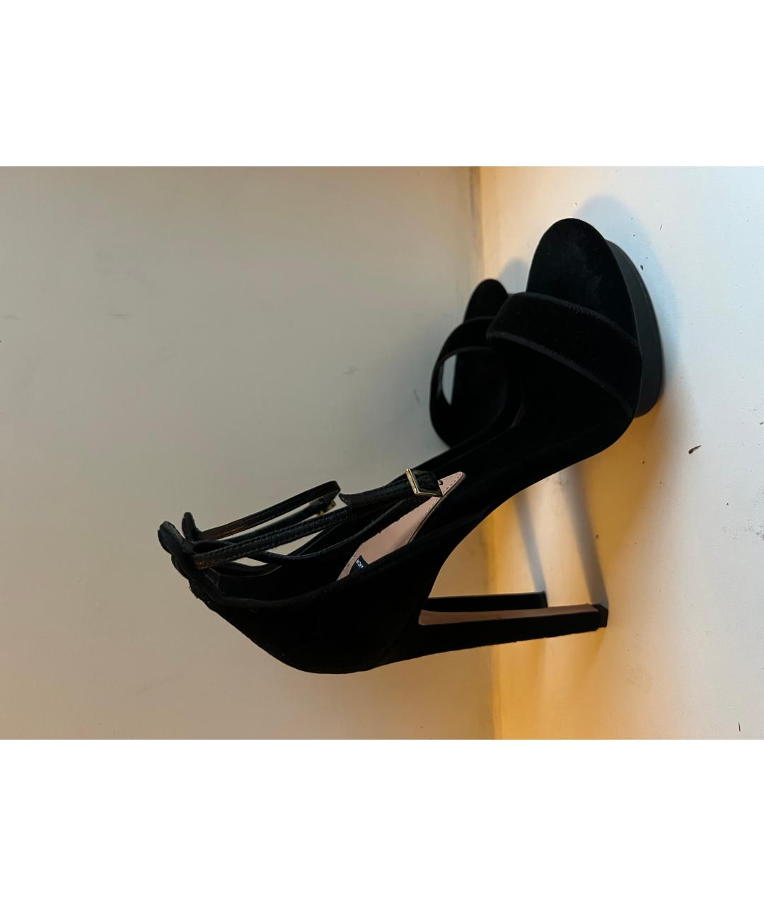 ELISABETTA FRANCHI Черные бархатные туфли, фото 6