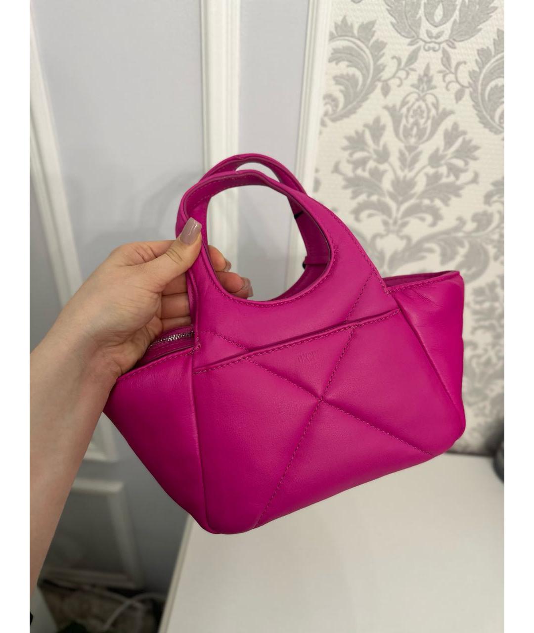DKNY Розовая кожаная сумка через плечо, фото 5