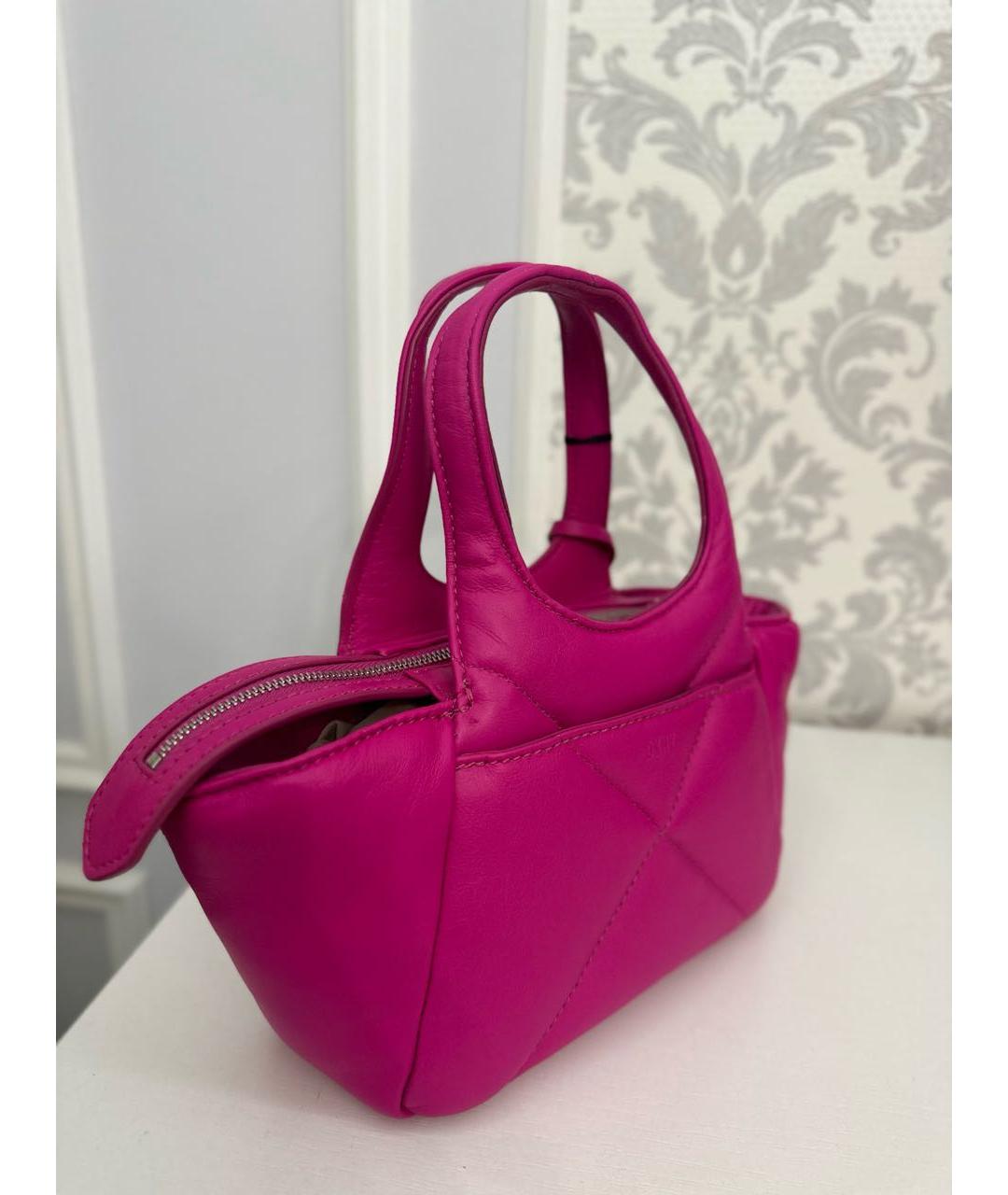 DKNY Розовая кожаная сумка через плечо, фото 2