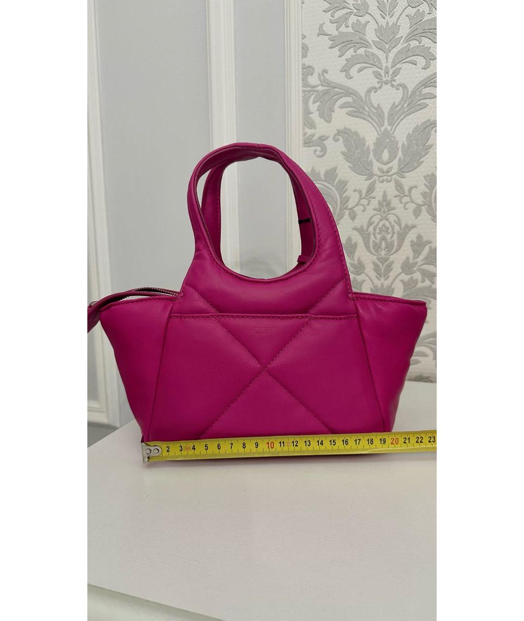 DKNY Розовая кожаная сумка через плечо, фото 7