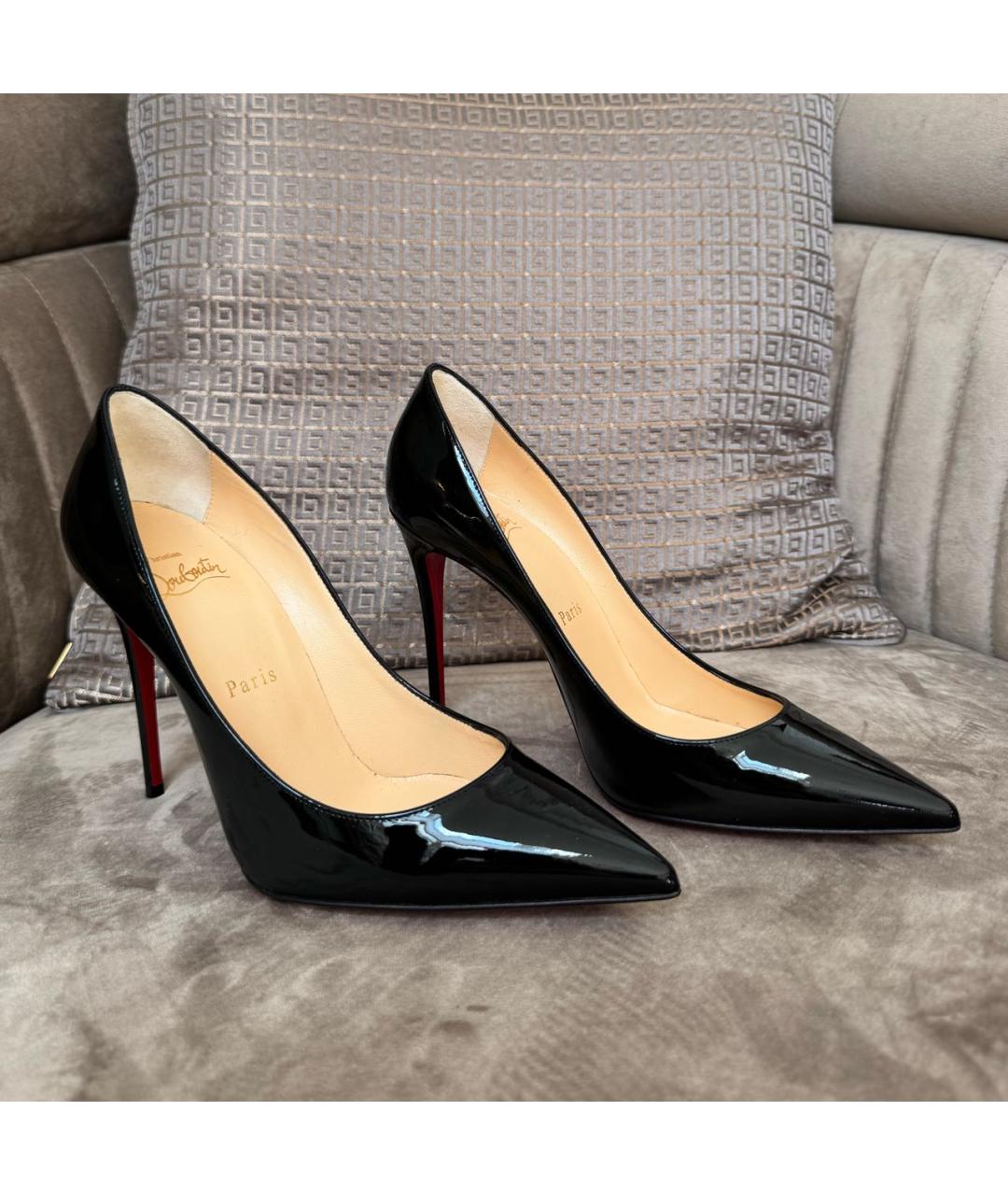 CHRISTIAN LOUBOUTIN Черные кожаные туфли, фото 6