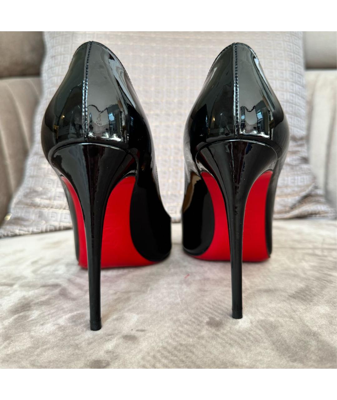 CHRISTIAN LOUBOUTIN Черные кожаные туфли, фото 4