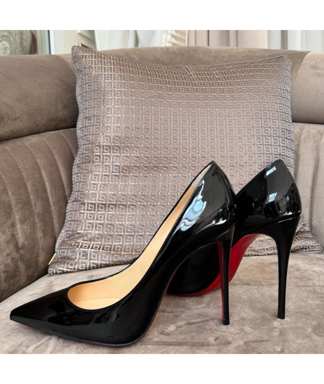 CHRISTIAN LOUBOUTIN Черные кожаные туфли, фото 5