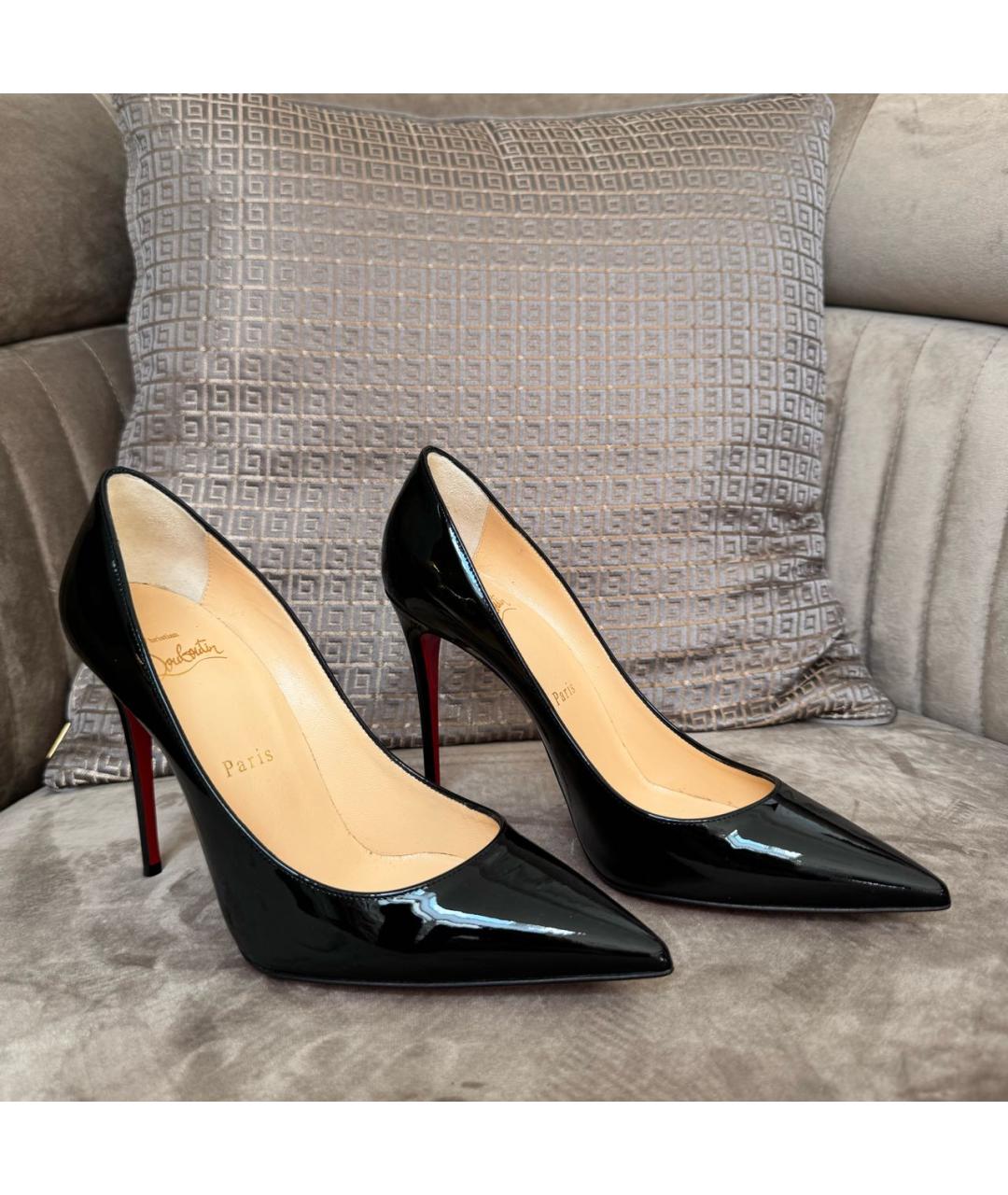 CHRISTIAN LOUBOUTIN Черные кожаные туфли, фото 2