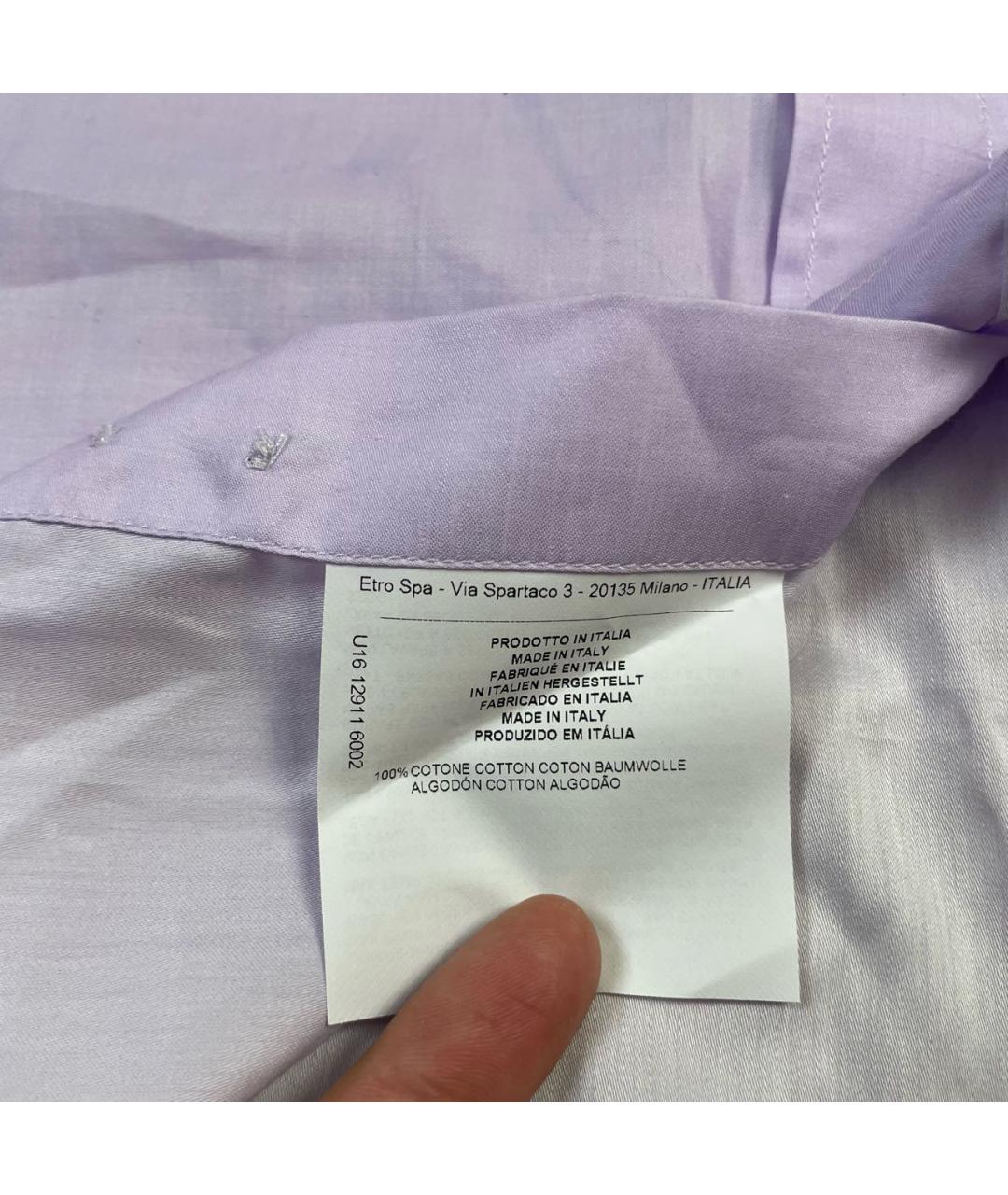 ETRO Фиолетовая хлопковая кэжуал рубашка, фото 6