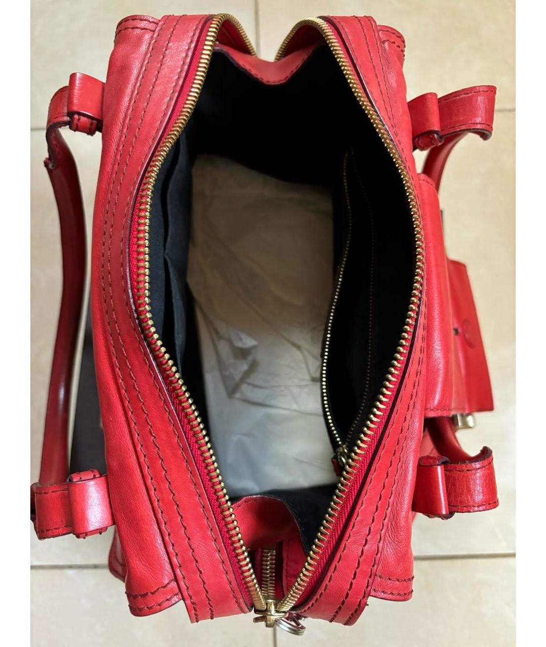 GIVENCHY Красная кожаная сумка с короткими ручками, фото 5
