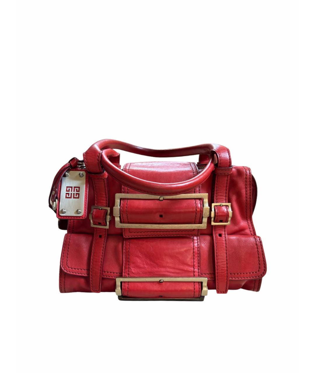 GIVENCHY Красная кожаная сумка с короткими ручками, фото 1