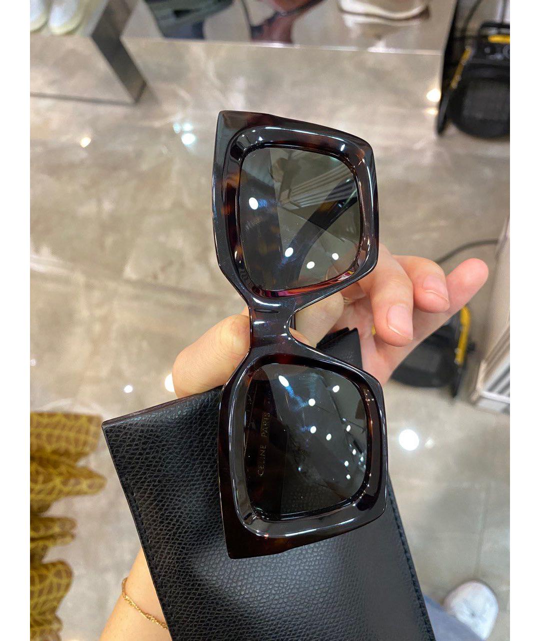 CELINE Коричневые пластиковые солнцезащитные очки, фото 5