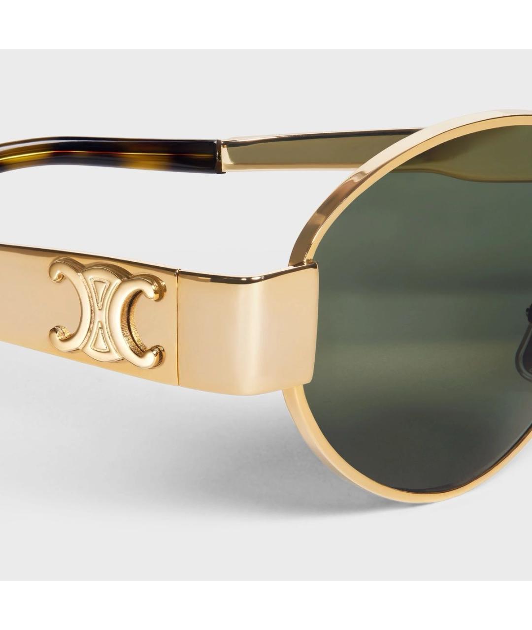 CELINE Золотые металлические солнцезащитные очки, фото 8