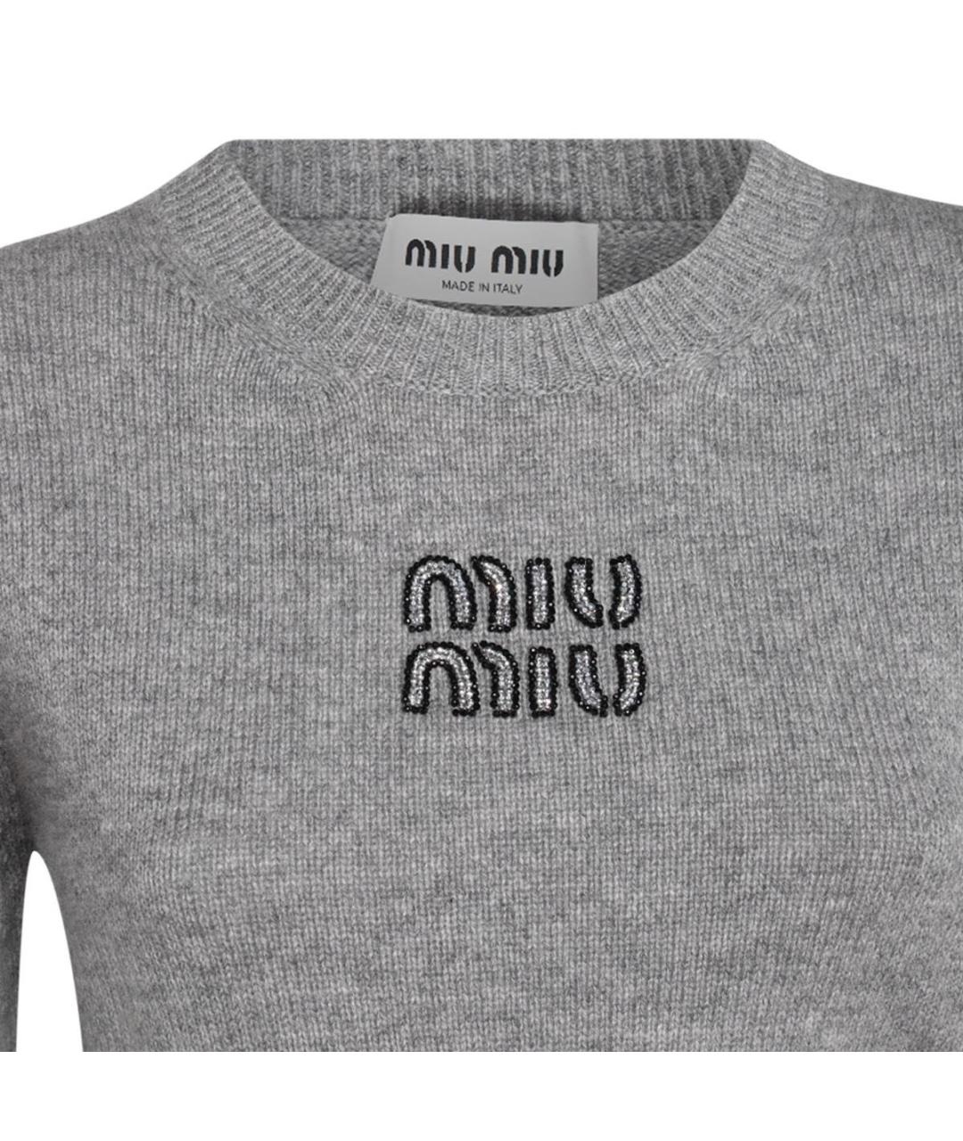 MIU MIU Серый шерстяной джемпер / свитер, фото 3