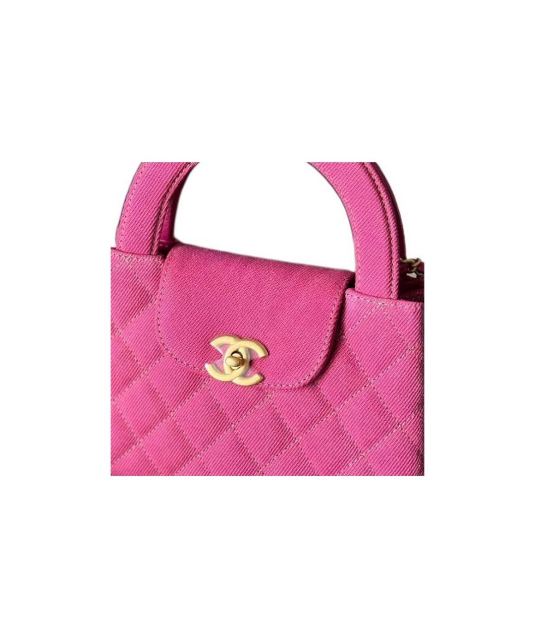 CHANEL Розовая сумка с короткими ручками, фото 3