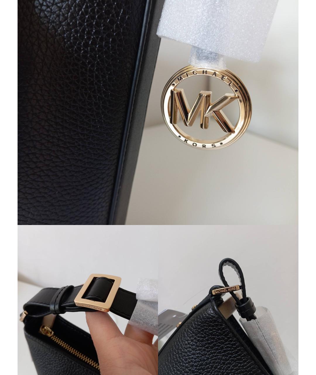 MICHAEL KORS Черная кожаная сумка через плечо, фото 8