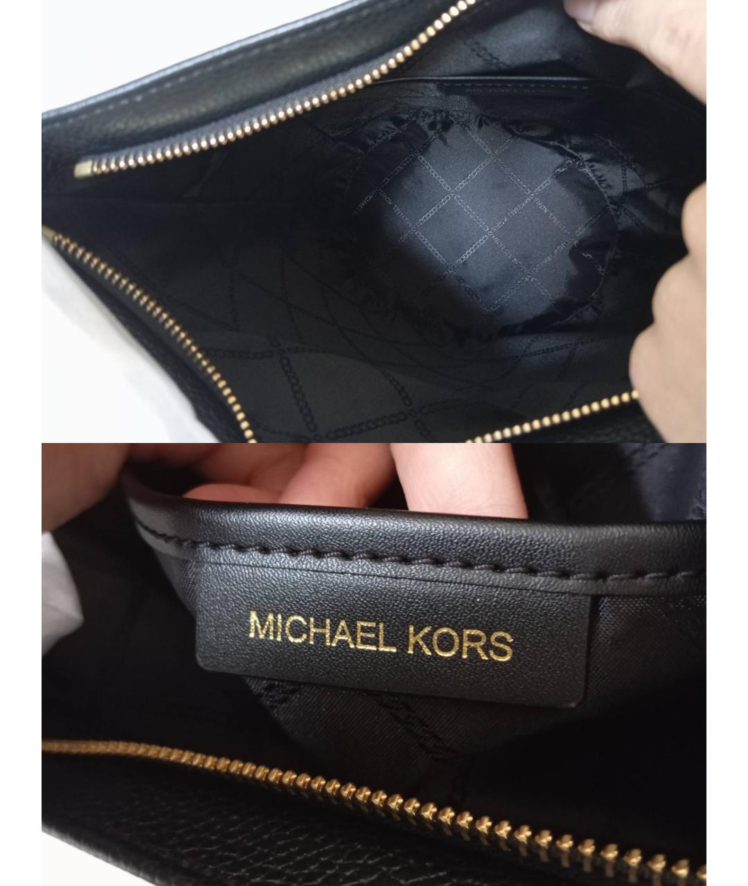 MICHAEL KORS Черная кожаная сумка через плечо, фото 9