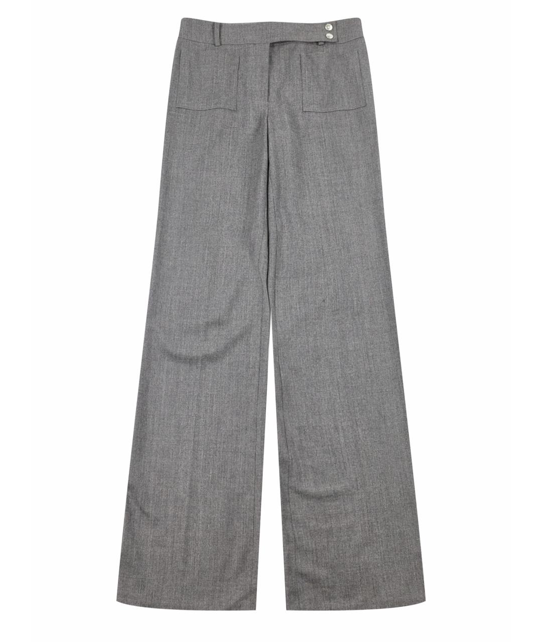 CELINE Серые шерстяные прямые брюки, фото 1