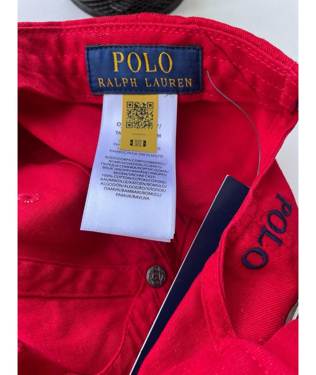 POLO RALPH LAUREN Красная хлопковая кепка/бейсболка, фото 5