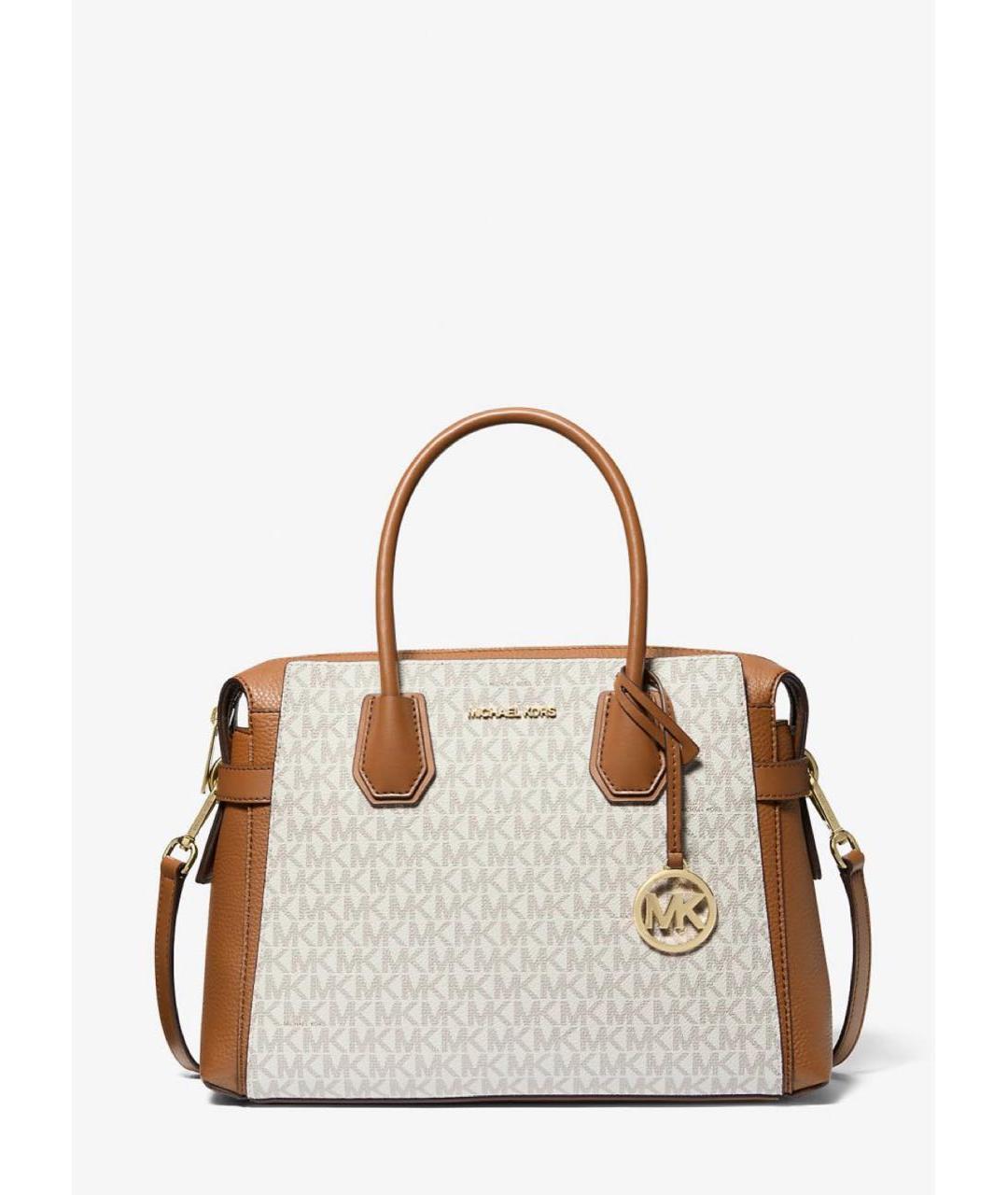 MICHAEL KORS Бежевая сумка с короткими ручками из искусственной кожи, фото 5