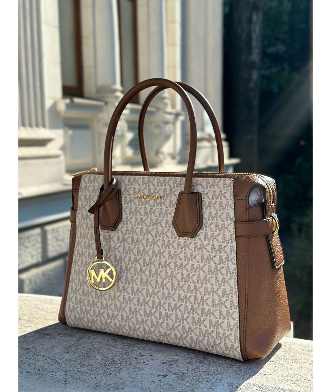 MICHAEL KORS Бежевая сумка с короткими ручками из искусственной кожи, фото 2