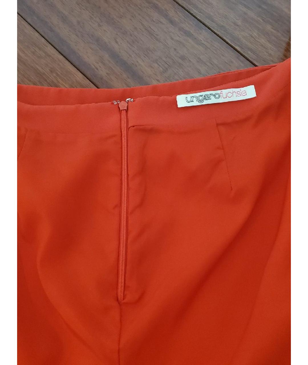 EMANUEL UNGARO Красная ацетатная юбка мини, фото 3
